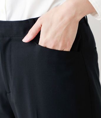 【Ｌ】ストレッチブラックツイル　テーパードパンツ（２０２４８４３２３９３０）