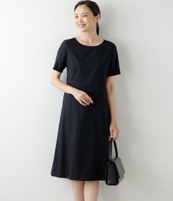 NEWYORKER L (Women/大きいサイズ)/ニューヨーカー Ｌ 【Ｌ】【お受験対応】ウールファインドビー　ウエスト切り替え　半袖ワンピース（２０２４８４４５３９２０）