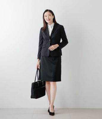 【Ｌ】ストレッチブラックツイル　Ａラインスカート（２０２４８６２２３９３０）