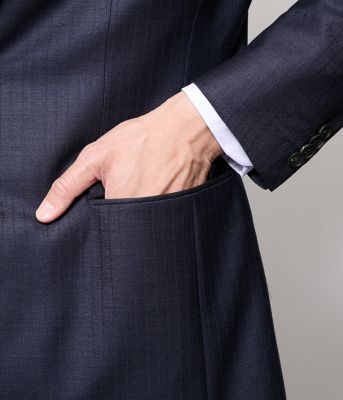 【美品】NEWORKER ニューヨーカー　セットアップ　濃紺　ストライプ　 M PREMIUM CLOTH Beyond ストライプ スーツ