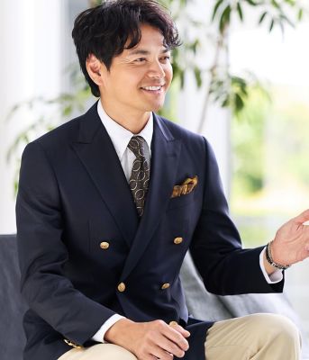 PREMIUM CLOTH Beyond 無地 ダブルブレザー