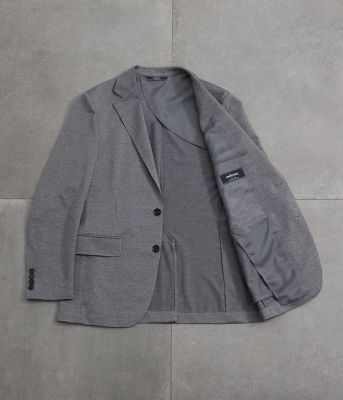 【ウォッシャブル・防シワ・撥水】ＭＯＶＩＮＧ　ＣＯＭＦＯＲＴ　千鳥　ハイストレッチ　ジャージー　ジャケット（セットアップ対応）（２０２５１１