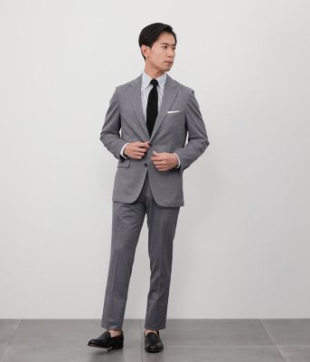 【ウォッシャブル・防シワ・撥水】ＭＯＶＩＮＧ　ＣＯＭＦＯＲＴ　千鳥　ハイストレッチ　ジャージー　ジャケット（セットアップ対応）（２０２５１１