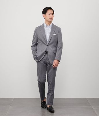 【ウォッシャブル・防シワ・撥水】ＭＯＶＩＮＧ　ＣＯＭＦＯＲＴ　千鳥　ハイストレッチ　ジャージー　ジャケット（セットアップ対応）（２０２５１１