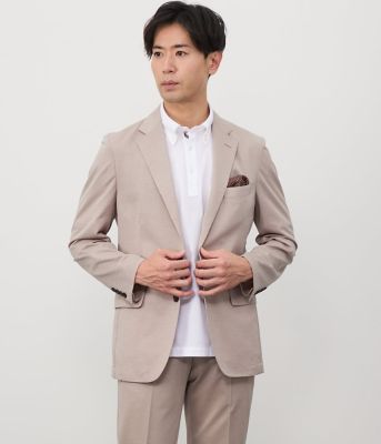 【ウォッシャブル・防シワ・撥水】ＭＯＶＩＮＧ　ＣＯＭＦＯＲＴ　千鳥　ハイストレッチ　ジャージー　ジャケット（セットアップ対応）（２０２５１１