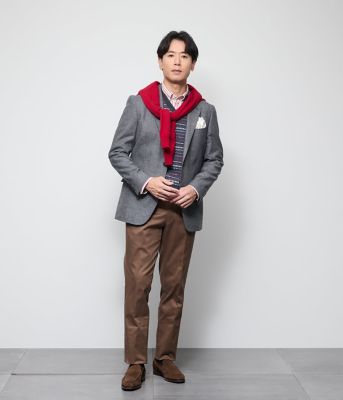 ニューヨーカー（NEWYORKER）/梳紡毛カシミヤ混ツイル ジャケット 梳紡毛カシミヤ混ツイル ジャケット（202511196202