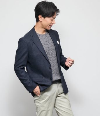 NEWYORKER (Men)/ニューヨーカー 梳紡毛カシミヤ混ツイル ジャケット(202511196202) 75ネイビー コート・ジャケット【三越伊勢丹/公式】