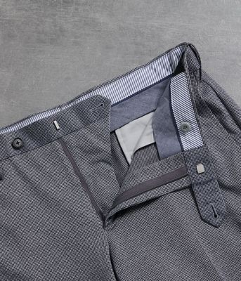 【ウォッシャブル・防シワ・撥水】ＭＯＶＩＮＧ　ＣＯＭＦＯＲＴ　千鳥　ハイストレッチ　ジャージー　ウエストアジャストパンツ（セットアップ対応）