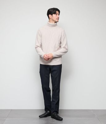 ウォッシャブル・ストレッチ】チョークストライプ パンツ