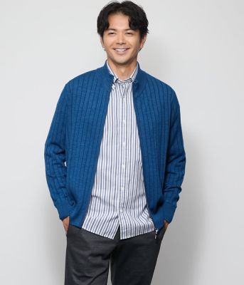 プレーティング ジップアップスタンド カーディガン