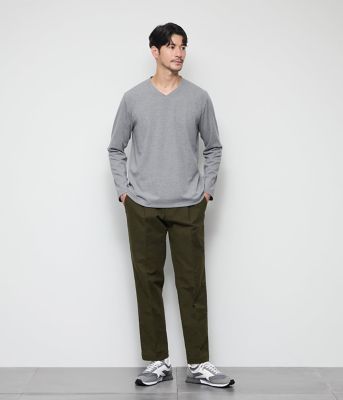 スパンテレコ 浅Vネック長袖Tシャツ（202511606661