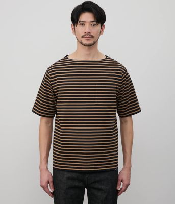 【接触冷感】ボートネックデザイン　ボーダーＴシャツ（２０２５１１６１５５５２）