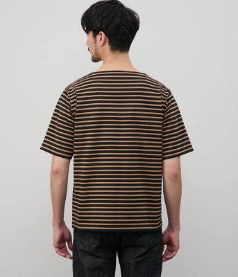 【接触冷感】ボートネックデザイン　ボーダーＴシャツ（２０２５１１６１５５５２）
