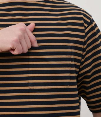 【接触冷感】ボートネックデザイン　ボーダーＴシャツ（２０２５１１６１５５５２）