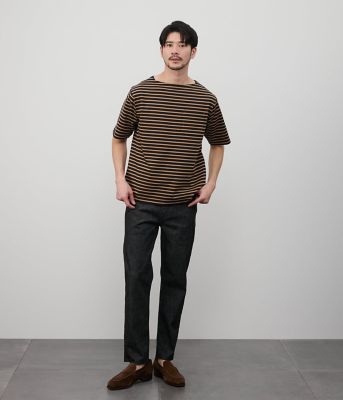 【接触冷感】ボートネックデザイン　ボーダーＴシャツ（２０２５１１６１５５５２）