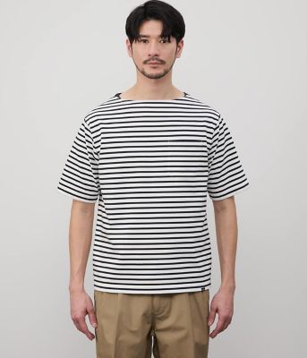 【接触冷感】ボートネックデザイン　ボーダーＴシャツ（２０２５１１６１５５５２）