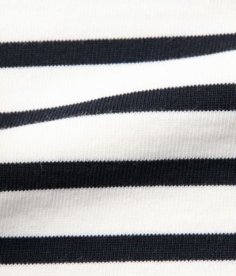 【接触冷感】ボートネックデザイン　ボーダーＴシャツ（２０２５１１６１５５５２）