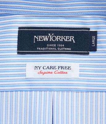 ＮＹ　ＣＡＲＥ　ＦＲＥＥ・ＳＵＰＩＭＡ　ＣＯＴＴＯＮ　オルタネイトストライプ　長袖ボタンダウンシャツ（２０２５１１７０５３５０）