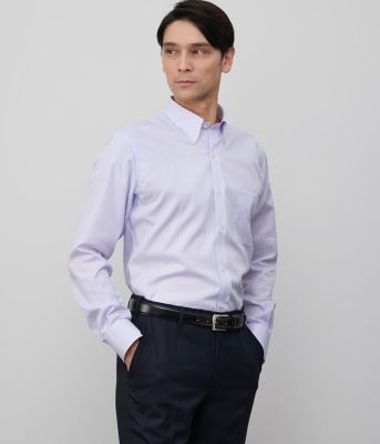 ＮＹ　ＣＡＲＥ　ＦＲＥＥ・ＳＵＰＩＭＡ　ＣＯＴＴＯＮ　オルタネイトストライプ　長袖ボタンダウンシャツ（２０２５１１７０５３５０）