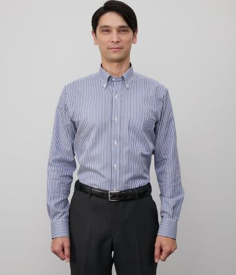ＮＹ　ＣＡＲＥ　ＦＲＥＥ・ＳＵＰＩＭＡ　ＣＯＴＴＯＮ　ロンドンストライプ　長袖ボタンダウンシャツ（２０２５１１７０５３５２）