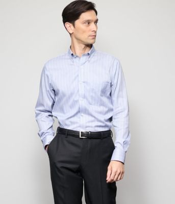 NEWYORKER (Men)/ニューヨーカー NY CARE FREE マルチストライプ 長袖ボタンダウンシャツ(202511706323) 70ブルー トップス【三越伊勢丹/公式】