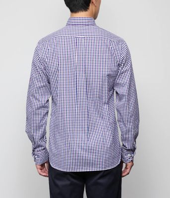 FARAH★長袖 ボタンダウン ロゴ シャツ ワイシャツ★チェック柄 FARAH☆長袖 ボタンダウン ロゴ シャツ ワイシャツ☆チェック柄
