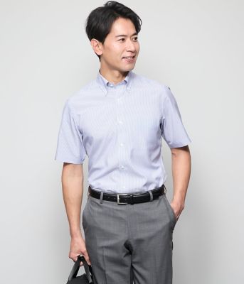 NEWYORKER (Men)/ニューヨーカー 【吸水速乾・防シワ】FLEXY ロンドンストライプ 半袖ボタンダウンシャツ(202511795383)
