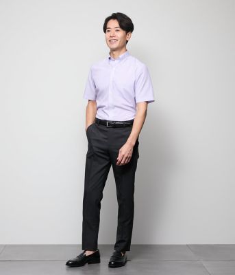 【吸水速乾・防シワ】ＦＬＥＸＹ　ロンドンストライプ　半袖ボタンダウンシャツ（２０２５１１７９５３８３）