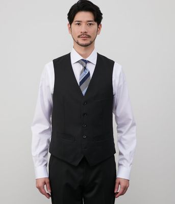 撥水】無地 襟なしオッドベスト（セットアップ対応