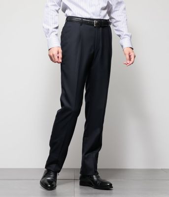 NEWYORKER (Men)/ニューヨーカー HERITAGE CLOTH 無地 サキソニー ワンタックスラックス(セットアップ対応)(202515216210) 75ネイビー パンツ・ズボン【三越伊勢丹/公式】