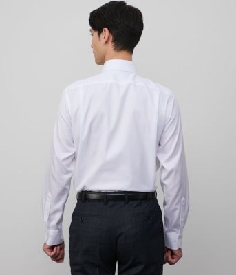 ＮＹ　ＣＡＲＥ　ＦＲＥＥ・ＳＵＰＩＭＡ　ＣＯＴＴＯＮ　ヘリンボーン　長袖ワイドカラーシャツ（２０２５１５７１５３２１）