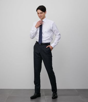 ＮＹ　ＣＡＲＥ　ＦＲＥＥ・ＳＵＰＩＭＡ　ＣＯＴＴＯＮ　ヘリンボーン　長袖ワイドカラーシャツ（２０２５１５７１５３２１）