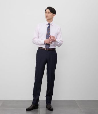 ＮＹ　ＣＡＲＥ　ＦＲＥＥ・ＧＩＺＡ　ＣＯＴＴＯＮ　ロンドンストライプ　長袖ワイドカラーシャツ（２０２５１５７１５３２２）