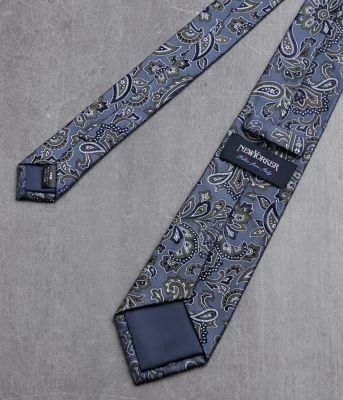 MANTERO グレイッシュカーキペイズリー ネクタイ