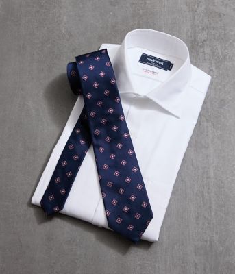 NEWYORKER (Men)/ニューヨーカー スクエアカラーファインパターン ネクタイ(202515906011) 75ネイビー 【三越伊勢丹/公式】