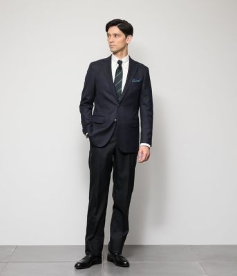 NEWYORKER ニューヨーカー ブラックストライプ メンズ スーツ ビジネス 撥水】PREMIUM CLOTH ストライプ スーツ(11023102-2024