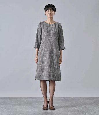 イッセイミヤケ　ホワイト 七分袖 Aライン ワンピース SETTAN/セッタン】総レース/ 長袖/ Aライン/ ひざ丈/ 袖あり