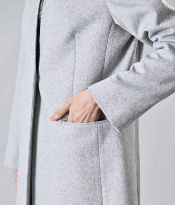 超美品✨ Theory カシミヤ混 ウール フーデッド コート ホワイト グレー MASTER PIECE ITEMS | Theory luxe[セオリーリュクス]公式通販サイト