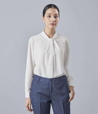 Atraer (Women)/アトラエル ストレッチジョーゼット　スカーフ風長袖ブラウス（２０２５２６６１５５３１）