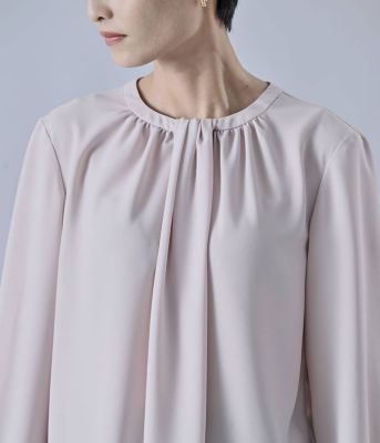 23SS/洗える✨ICB スレッチジョーゼット ラッフルデザイン ブラウス クイーンサイズ】ジョーゼットストレッチラッフルフリルブラウス