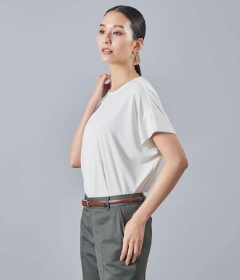 強撚スムース クルーネックカットソープルオーバー