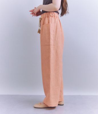 Ｌｉｎｅｎ　Ｃｈａｍｂｒａｙ　ドロストサイドポケットパンツ（２０２５３７３３５０３１）
