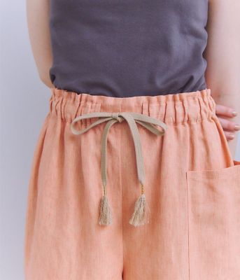 Ｌｉｎｅｎ　Ｃｈａｍｂｒａｙ　ドロストサイドポケットパンツ（２０２５３７３３５０３１）