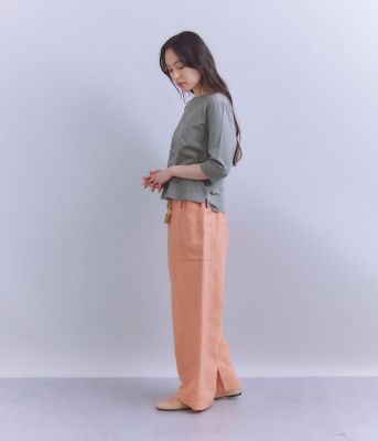 Ｌｉｎｅｎ　Ｃｈａｍｂｒａｙ　ドロストサイドポケットパンツ（２０２５３７３３５０３１）