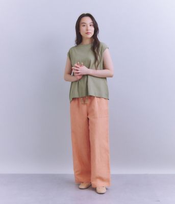 Ｌｉｎｅｎ　Ｃｈａｍｂｒａｙ　ドロストサイドポケットパンツ（２０２５３７３３５０３１）