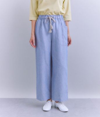 Ｌｉｎｅｎ　Ｃｈａｍｂｒａｙ　ドロストサイドポケットパンツ（２０２５３７３３５０３１）
