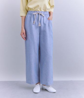 Ｌｉｎｅｎ　Ｃｈａｍｂｒａｙ　ドロストサイドポケットパンツ（２０２５３７３３５０３１）