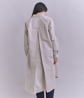 Ｃｏｔｔｏｎ　Ｌｉｎｅｎ　Ｄｏｕｂｌｅ　Ｓｔｒｉｐｅ　ポケットロングシャツドレス（２０２５３７４１６０１１）