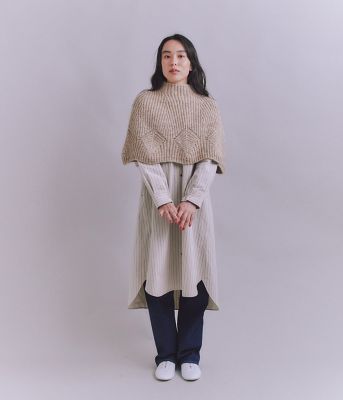 Ｃｏｔｔｏｎ　Ｌｉｎｅｎ　Ｄｏｕｂｌｅ　Ｓｔｒｉｐｅ　ポケットロングシャツドレス（２０２５３７４１６０１１）