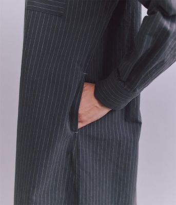 Ｃｏｔｔｏｎ　Ｌｉｎｅｎ　Ｐｉｎ　Ｓｔｒｉｐｅ　ポケットロングシャツドレス（２０２５３７４１６０１２）